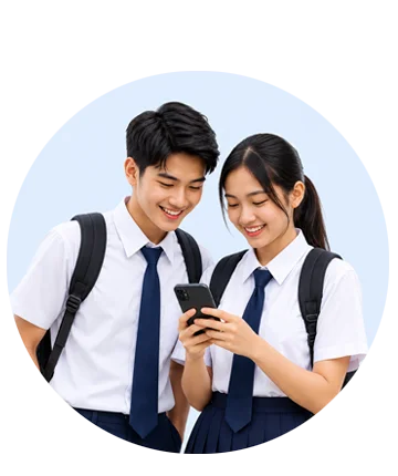 Siswa menggunakan aplikasi